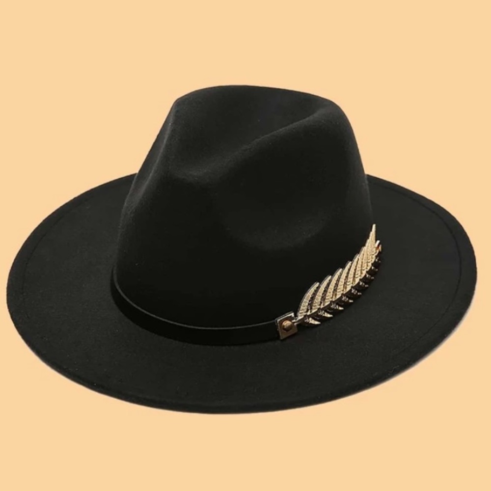 NEW| Women’s Trendy & Chic Gold Leaf Western Fedora Hat